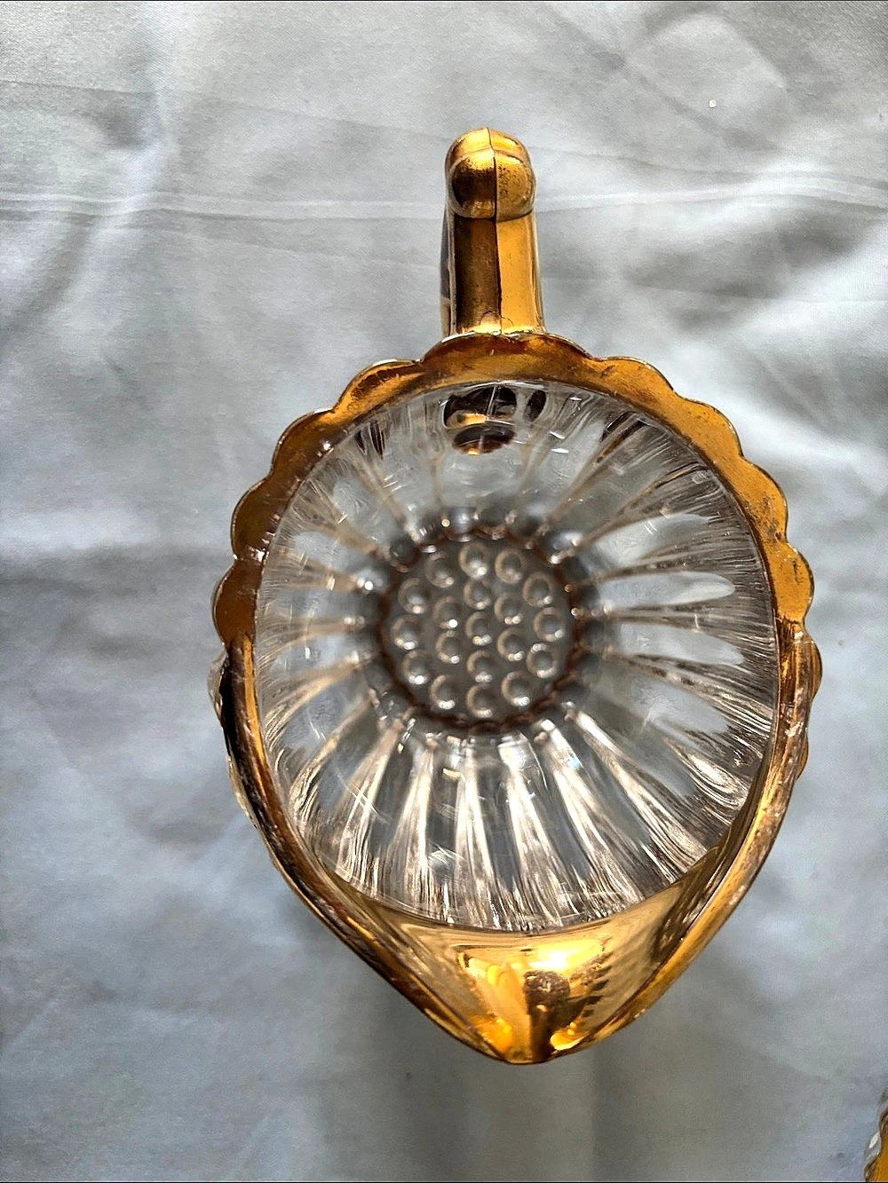 Vintage Jeanette National Clear & Gold Glass Sugar/Creamer Tray Set - Picture 10 of 10